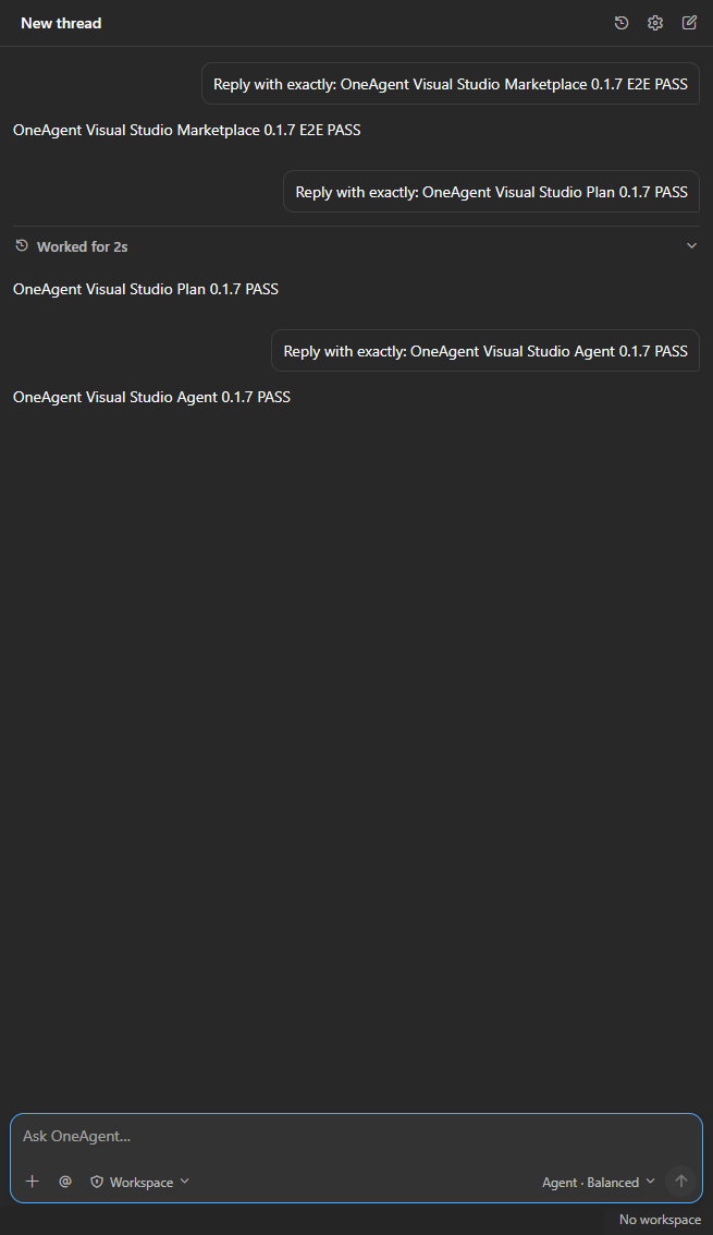OneAgent for Visual Studio completing a Marketplace E2E turn